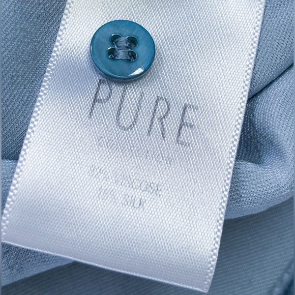 J Jill Pure Collection Light Blue Crushed Velvet Shirt 4 S Festival Fairy Core - Picture 4 of 5